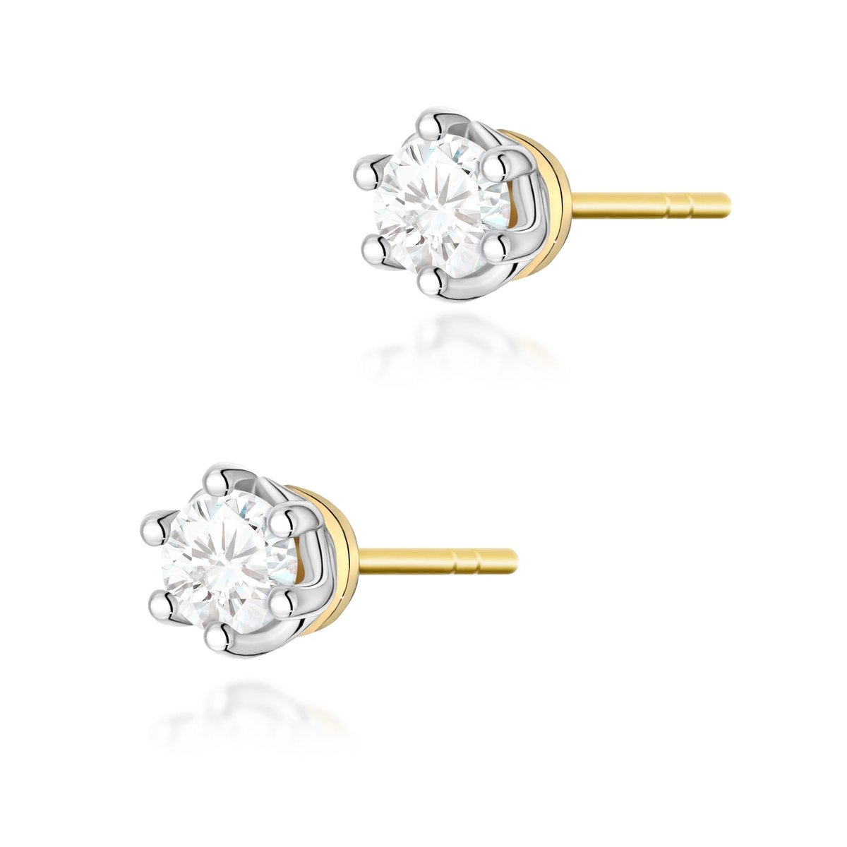 Złote kolczyki K0069 Diament 2 x 0,40ct żółte złoto pr. 585