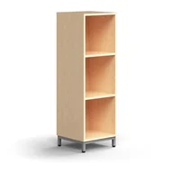 Regały biurowe - Regał QBUS, 2 półki, nóżki, 1252x400x400 mm, srebrny, brzoza - miniaturka - grafika 1