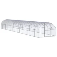 Akcesoria do hodowli zwierząt - shumee shumee Klatka zewnętrzna dla kurcząt 3x16x2 m stal galwanizowana - miniaturka - grafika 1