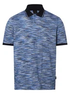 Koszulki męskie - Bugatti Męska koszulka polo Mężczyźni Bawełna niebieski wzorzysty, XL - miniaturka - grafika 1