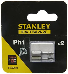 STANLEY Końcówki wkrętarskie 2szt - Philips Torsion PH1 STA62020-XJ - Akcesoria do elektronarzędzi - miniaturka - grafika 1
