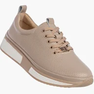 Półbuty damskie - Sneakersy Damskie Buty Skórzane Półbuty Casual Beżowe Filippo DP6740/26 41 - miniaturka - grafika 1