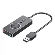 Karty dźwiękowe - Zewnętrzna karta dźwiękowa USB 2.0 Vention CDRBF 1m (czarny) - miniaturka - grafika 1