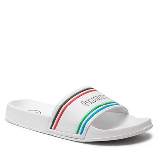 Klapki i japonki damskie - Hummel Klapki Pool Slide Retro 214760-9001 White - grafika 1