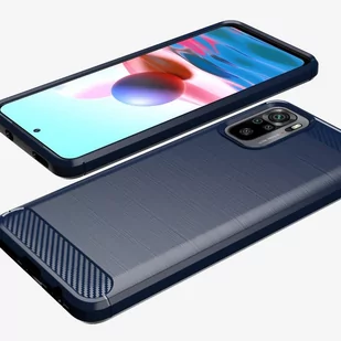 Carbon Case elastyczne etui pokrowiec Xiaomi Redmi Note 10 / Redmi Note 10S niebieski - Etui i futerały do telefonów - miniaturka - grafika 2