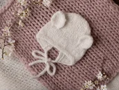 Czapki dla dzieci - Bonetka Tuliś biała Baby Alpaka + Merino - miniaturka - grafika 1