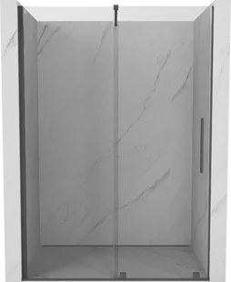 Mexen Velar drzwi prysznicowe rozsuwane 130 cm, transparent, gun gray szczotkowany - 871-130-000-01-66 - Ścianki i drzwi prysznicowe - miniaturka - grafika 1