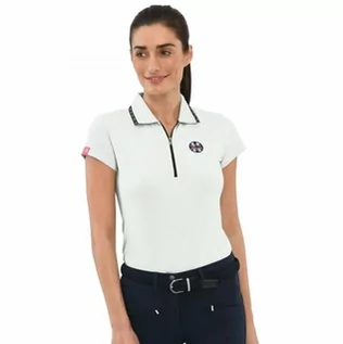 Koszulki jeździeckie - Spooks Koszulka damska OLIVIAH POLO SS22 - white - grafika 1