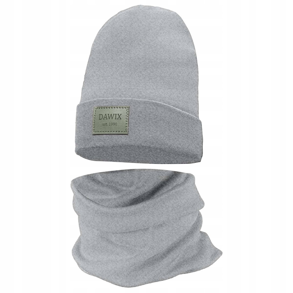 Czapka Wiosenna Jesienna Z Kominem Czapeczka Komplet Dla Dzieci 52-54 Szary
