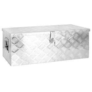 Skrzynka do przechowywania, srebrna, 80x39x30 cm, aluminium - Skrzynie ogrodowe - miniaturka - grafika 1
