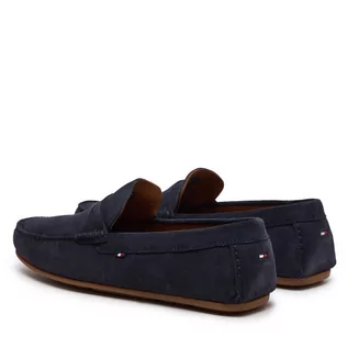 Półbuty męskie - Mokasyny Tommy Hilfiger Casual Hilfiger Suede Driver FM0FM04998 Blue DW5 - grafika 1