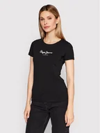 Koszulki i topy damskie - Pepe Jeans T-Shirt New Virginia PL505202 Czarny Slim Fit - miniaturka - grafika 1