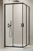Kabiny prysznicowe - Brilis Alienta Black C kabina kwadratowa 80x80 czarna szkło przejrzyste 10238080-54-01 - miniaturka - grafika 1
