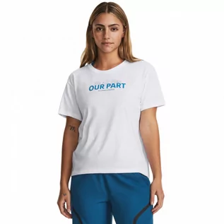 Koszulki sportowe damskie - Damski t-shirt z nadrukiem Under Armour UA We All Play SS - biała - UNDER ARMOUR - grafika 1