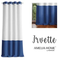 Firany - Biało-niebieska zasłona AmeliaHome Irvelette Eyelets, 140x250 cm - miniaturka - grafika 1