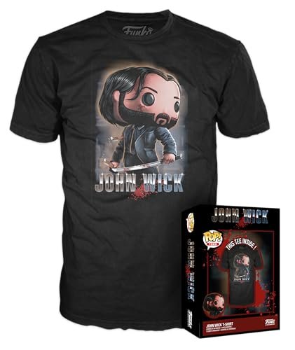 Funko Boxed Tee: John Wick 3- John Wick - Small - T-Shirt - Clothes - Gift Idea - Short Sleeve Top for Adults Unisex Men and Women - Official Merchandise - Movies Fans