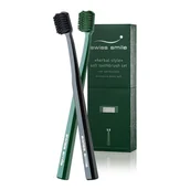 Szczoteczki do zębów - SWISS SMILE Herbal Bliss SET 2szt. CZARNA+ZIELONA (E046/078) - ZESTAW delikatnych szczoteczek do zębów - miniaturka - grafika 1