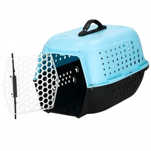 Transporter dla kota psa gryzoni do 7 kg Springos 48x33x28 cm niebiesko-czarny - Sprzęt podróżny i transportery dla psów - miniaturka - grafika 1
