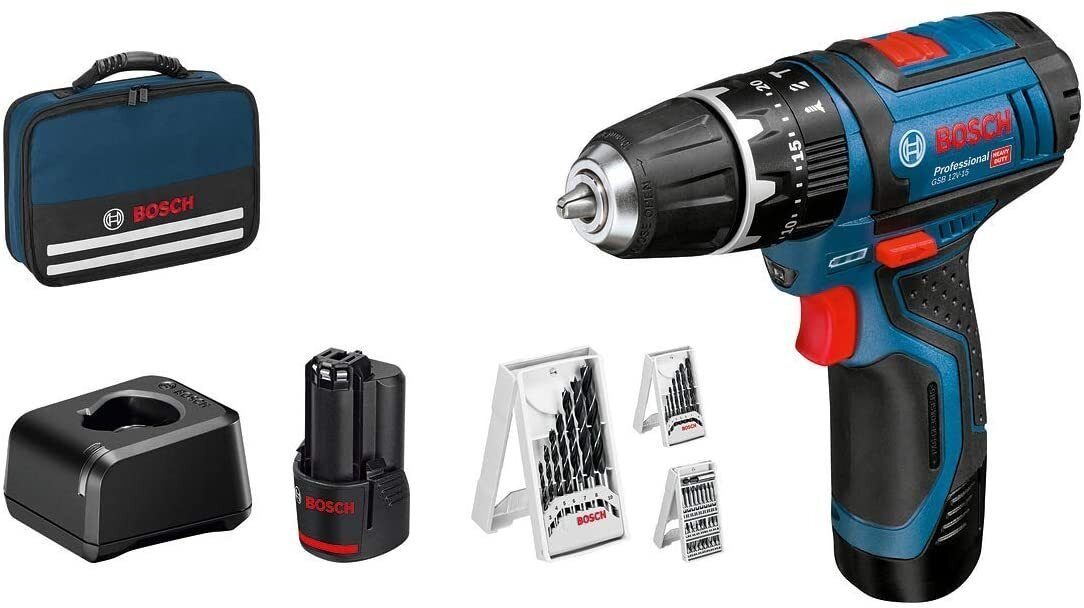 Bosch Wiertarko-wkrętarka GSB 12V-15 12 V 2 x akumulator 2 Ah 0615990GB1