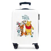Walizki - Disney Kubuś Puchatek walizka kabinowa biała 38 x 55 x 20 cm sztywne ABS kombinowane zamknięcie boczne 34 l 2 kg 4 podwójne koła - miniaturka - grafika 1