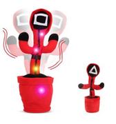 Zabawki interaktywne dla dzieci - Squid Game Maskota Śpiewający Tańczący Kaktus Powtarza Led - miniaturka - grafika 1