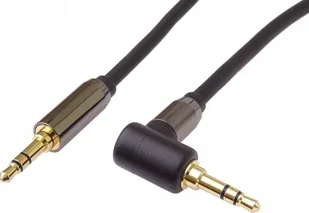 PremiumCord HQ stíněný kabel stereo Jack 3.5mm - Jack 3.5mm zahnutý 90°, 3m kjqmm3-90 - Kable komputerowe i do monitorów - miniaturka - grafika 1
