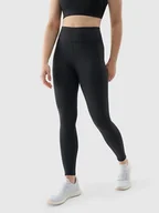 Spodnie sportowe damskie - 4F Legginsy sportowe w kolorze czarnym - miniaturka - grafika 1