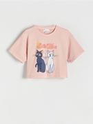 Koszulki dla dziewczynek - Reserved - T-shirt Sailor Moon - brudny róż - miniaturka - grafika 1