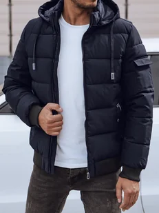 Kurtka zimowa męska pikowana z kapturem granatowa Dstreet TX4840 - Kurtki męskie - miniaturka - grafika 1
