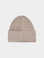 Czapki damskie - 4F Czapka beanie w kolorze beżowym - miniaturka - grafika 1
