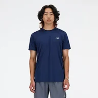 Koszulki męskie - Koszulka męska New Balance MT41222NNY granatowa - miniaturka - grafika 1