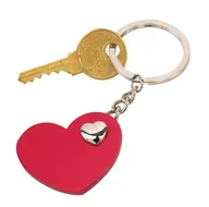 Breloki - Brelok na klucze HEART-IN-HEART, czerwony, srebrny - miniaturka - grafika 1