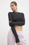 Bluzki damskie - Reebok longsleeve do jogi Studio kolor czarny 100075380 - miniaturka - grafika 1