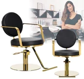 Fotele fryzjerskie - Fotel fryzjerski Axel hydrauliczny obrotowy do salonu fryzjerskiego podnóżek chromowany krzesło fryzjerskie - miniaturka - grafika 1