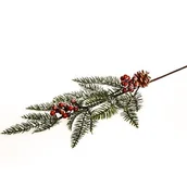 Ozdoby bożonarodzeniowe - Gałązka z szyszką i jarzębiną 60 cm - miniaturka - grafika 1