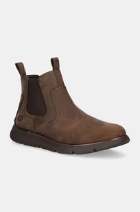 Skechers sztyblety nubukowe AUGUSTINO PAULO kolor brązowy 205227 - Botki męskie - miniaturka - grafika 1
