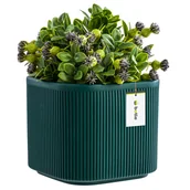 Donice - Doniczka osłonka ceramiczna Butelkowa zieleń 14,5 cm H13,5 cm Mat Nowoczesna Stylowa - miniaturka - grafika 1