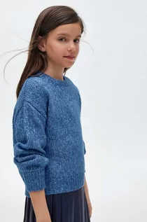 Swetry dla dziewczynek - Mayoral sweter dziecięcy kolor niebieski lekki - grafika 1