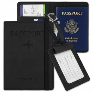 Podróżne etui na dokumenty paszport z zawieszką portfel zestaw eko skóra - Etui na klucze - miniaturka - grafika 1