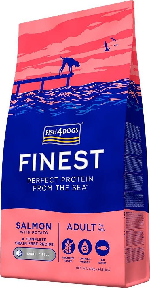 FISH4DOGS Finest Salmon Duże rasy - sucha karma dla psa - 12kg