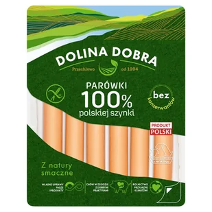 Parówki 100% polskiej szynki 200g Dolina Dobra - Woda - miniaturka - grafika 1