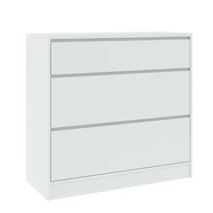 Komoda Szeroka Basit 3S Biała z Listwą Dwustronną - Komody - miniaturka - grafika 1