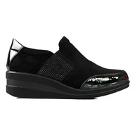 Slip on damskie - Botki slip on damskie Sergio Leone czarne - miniaturka - grafika 1