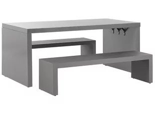 Shumee Zestaw ogrodowy betonowy stół 2 ławki kształt litery U szary TARANTO 261742 - Meble ogrodowe - miniaturka - grafika 1