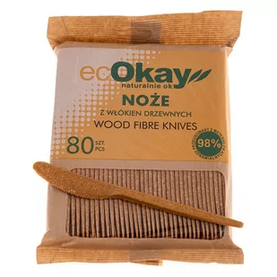 Nóż ecOkay z włókien drzewnych 17cm 80szt. - Naczynia i sztućce jednorazowe - miniaturka - grafika 1