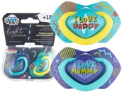 Smoczki uspokajające - CANPOL BABIES SMOCZEK SYMETRYCZNY NEON LOVE +18m - miniaturka - grafika 1