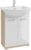 Szafki łazienkowe - Deftrans CABINET WASHBASIN BARI D60 WHITE/WOOD - miniaturka - grafika 1