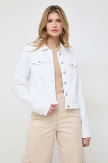 Kurtki damskie - Guess kurtka jeansowa damska kolor biały przejściowa - grafika 1