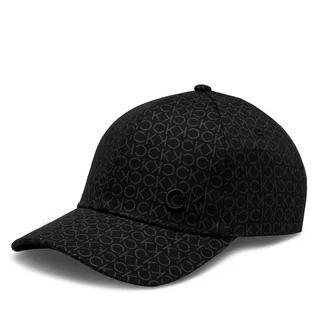 Czapki damskie - Czapka z daszkiem Calvin Klein Ck Monogram Cotton Cap K60K611999 Ck Black Mono BEH - grafika 1