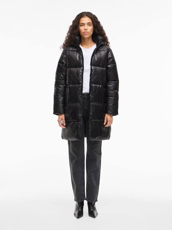 Vila Płaszcz zimowy w kolorze czarnym